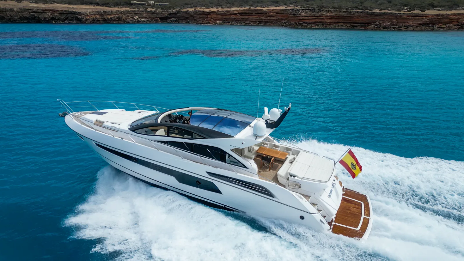 Sunseeker Predator 68 · Never Too Late — private charter Ibiza